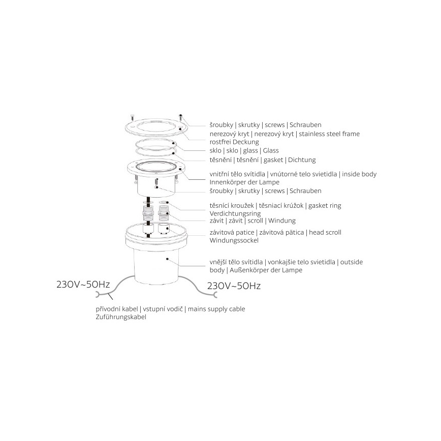 LED Oświetlenie zewnętrzne na podjazd ROAD LED/0,5W/230V IP67 3000K