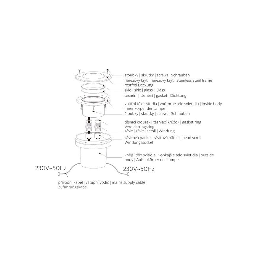 LED Oświetlenie zewnętrzne na podjazd ROAD LED/0,5W/230V IP67 6000K
