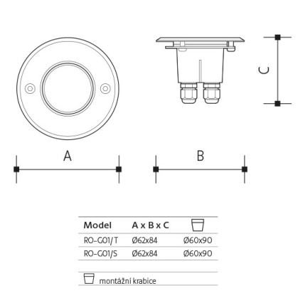 LED Oświetlenie zewnętrzne na podjazd ROAD LED/0,5W/230V IP67 6000K