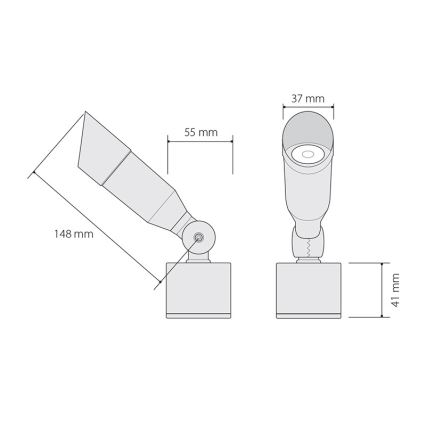 Panlux OKN-1LED/S - LED Oświetlenie zewnętrzne OKO 1xLED/1W/350mA