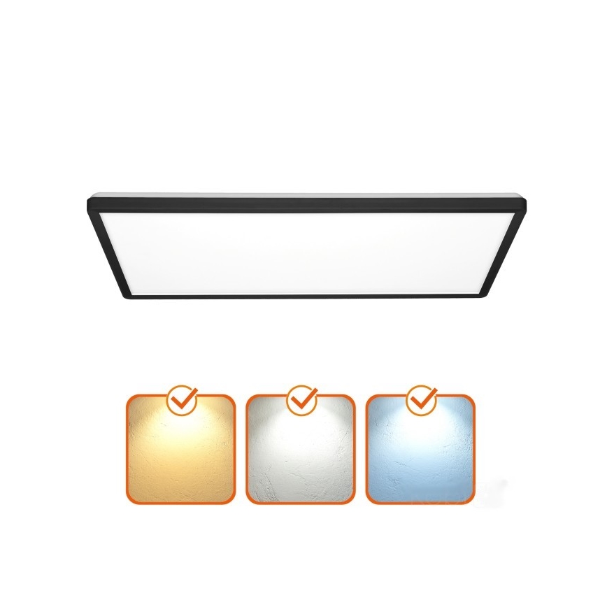 LED Panel natynkowy NIVERA LED/32W/230V IP54 3000/4000/6000K 29,5x59,5 cm czarny