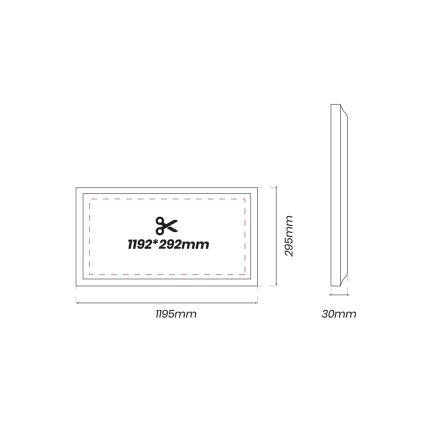 LED Panel wpuszczany LED/40W/230V 4000K 120x30 cm