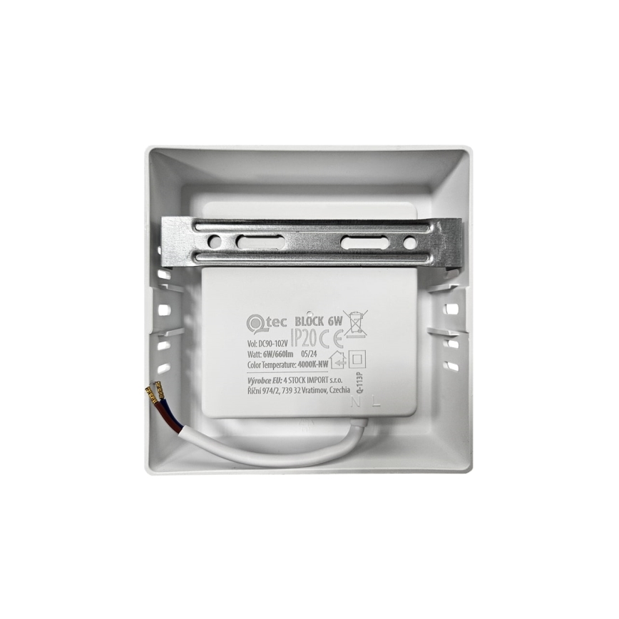 LED Plafon BLOCK LED/6W/230V 4000K 12x12 cm biały