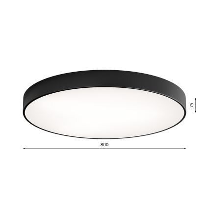 LED Plafon CLEO LED/96W/230V 3000K śr. 80 cm czarny