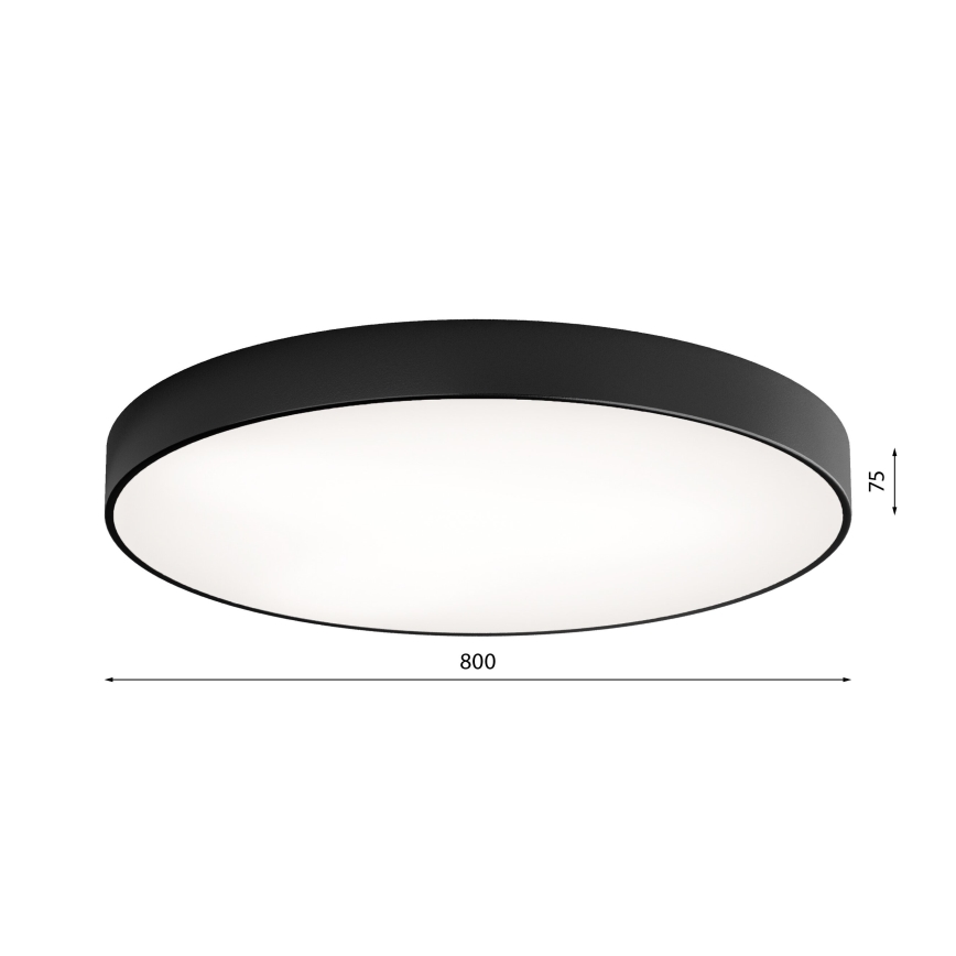 LED Plafon CLEO LED/96W/230V 3000K śr. 80 cm czarny
