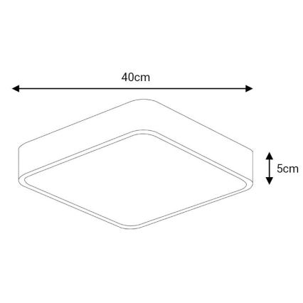 LED Plafon FELIZ LED/40W/230V 4000K 40x40 cm czarne