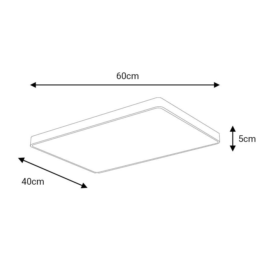 LED Plafon FELIZ LED/50W/230V 4000K 40x60 cm czarne