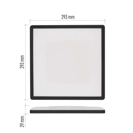 LED Plafon FLORI LED/18W/230V 4000K czarny 29x29 cm