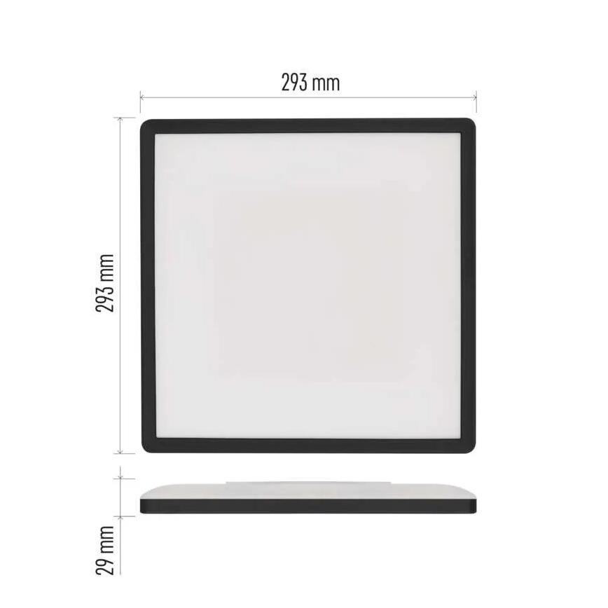 LED Plafon FLORI LED/18W/230V 4000K czarny 29x29 cm