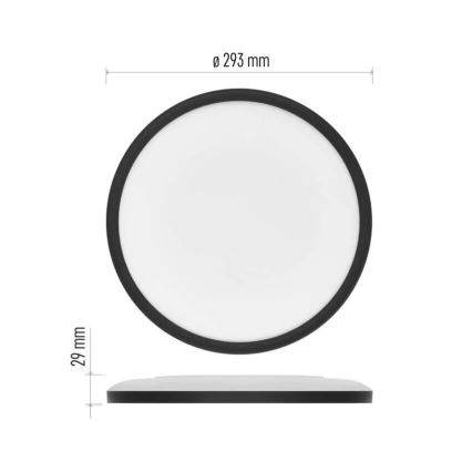 LED Plafon FLORI LED/18W/230V 4000K czarny śr. 29 cm