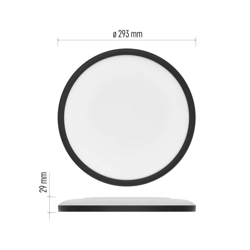 LED Plafon FLORI LED/18W/230V 4000K czarny śr. 29 cm