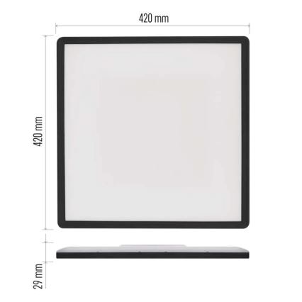 LED Plafon FLORI LED/22W/230V 4000K czarny 42x42 cm