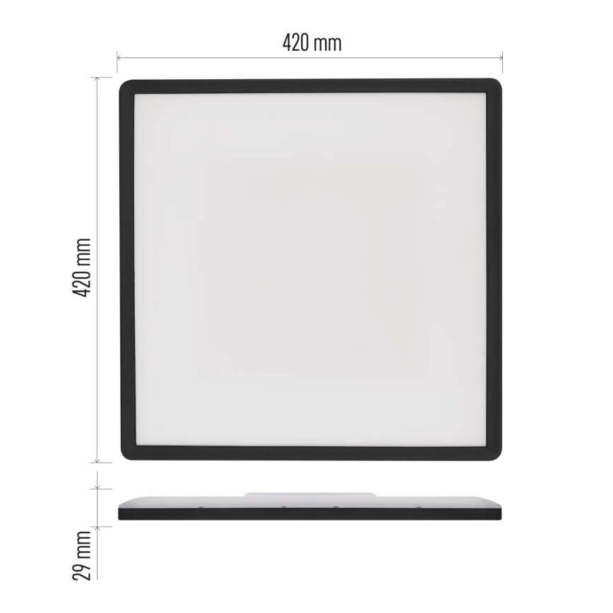LED Plafon FLORI LED/22W/230V 4000K czarny 42x42 cm
