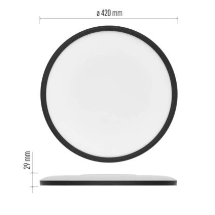 LED Plafon FLORI LED/22W/230V 4000K czarny śr. 42 cm
