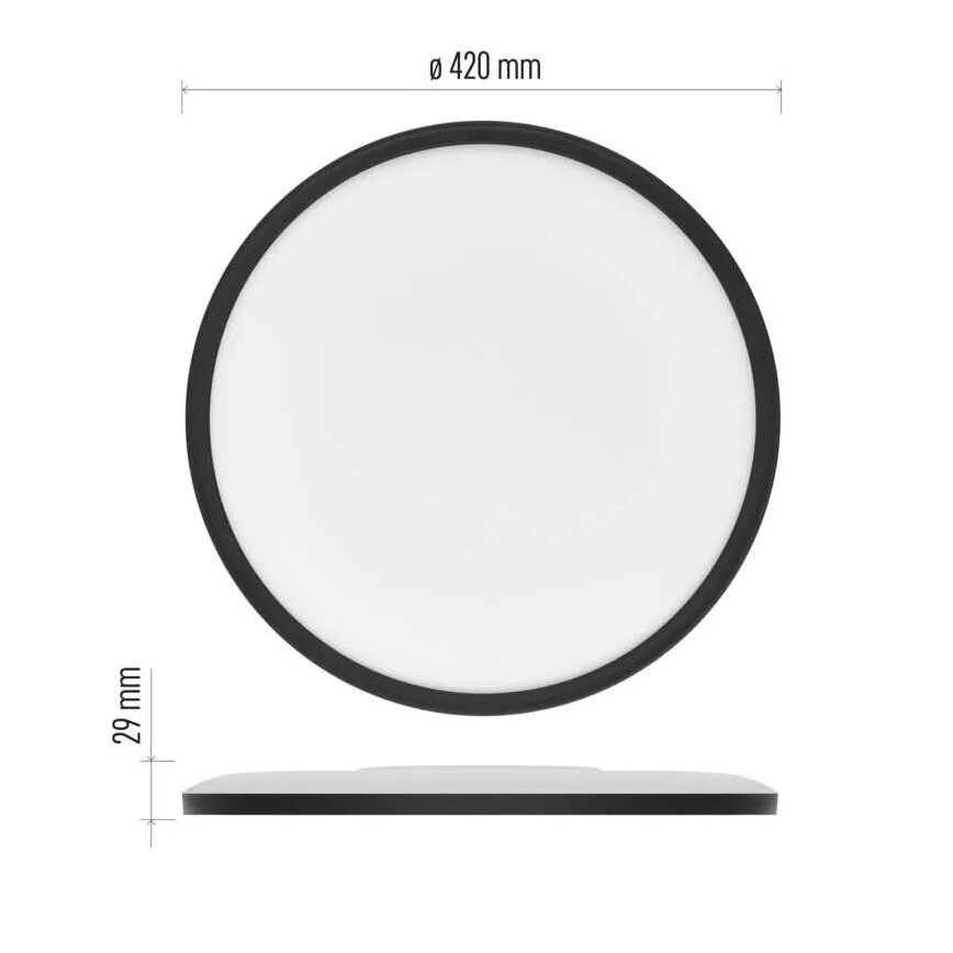 LED Plafon FLORI LED/22W/230V 4000K czarny śr. 42 cm