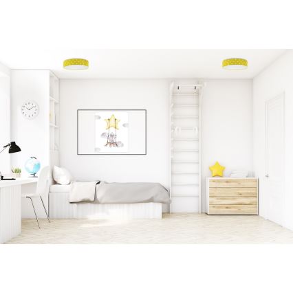 LED Dziecięca lampa sufitowa GALAXY KIDS LED/24W/230V w kropki żółto-biała
