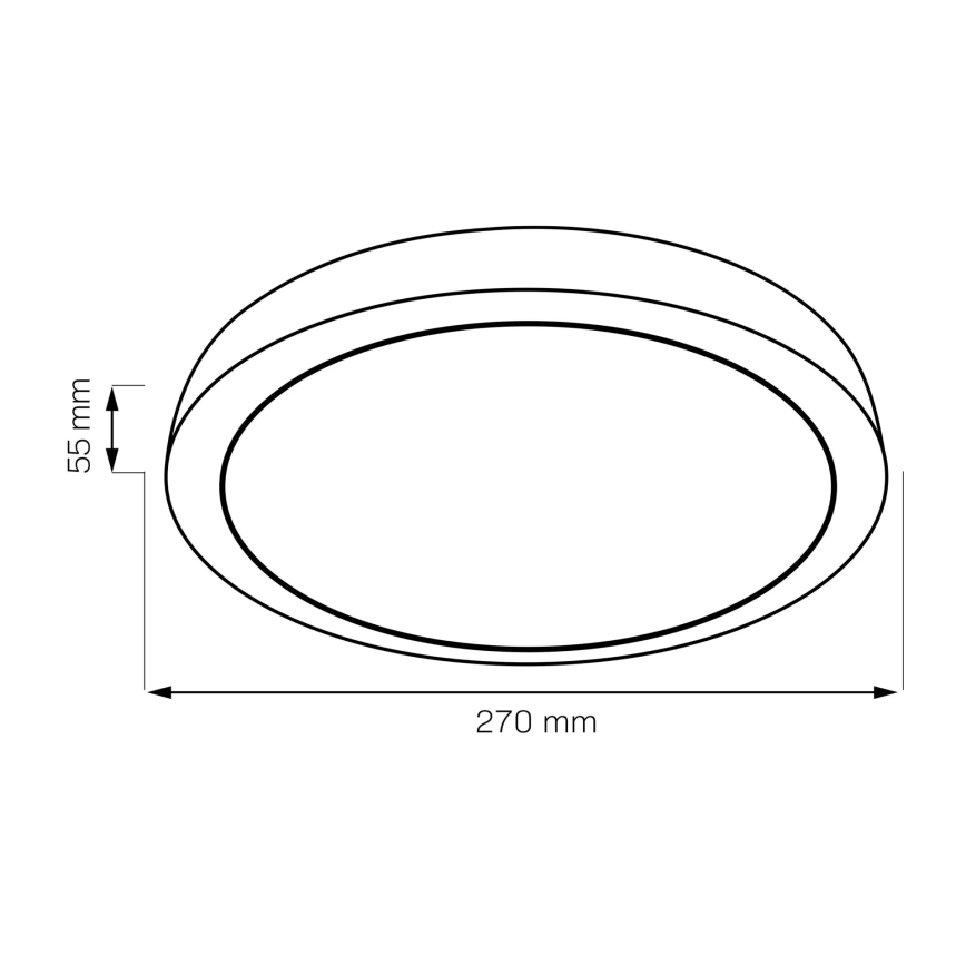 LED Plafon JANUSZ LED/12W/230V śr. 27 cm IP44 dąb