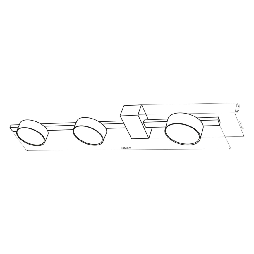 LED Plafon JOY 3xGX53/6W/230V czarny
