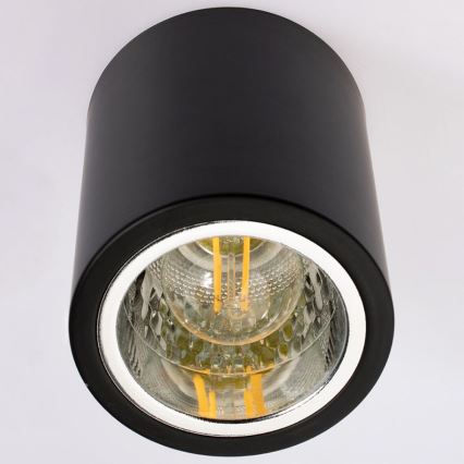 LED Plafon JUPITER 1xE27/6W/230V 120x98 mm czarny