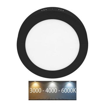 LED Plafon LADA LED/18W/230V 3000/4000/6000K śr. 22 cm czarny