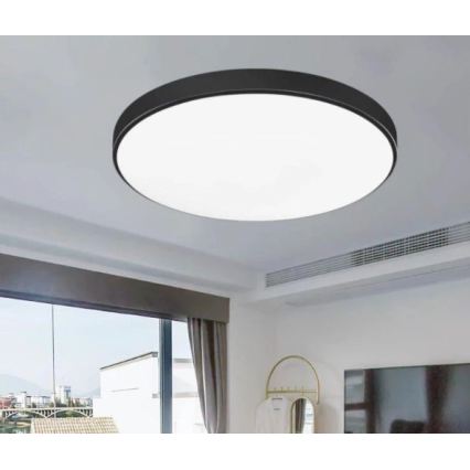 LED plafon łazienkowy CARTER LED/12W/230V 6000K IP44 Ø 22 cm czarny
