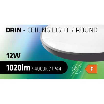 LED Plafon łazienkowy CIRCLE LED/12W/230V 4000K śr. 25 cm IP44 czarny