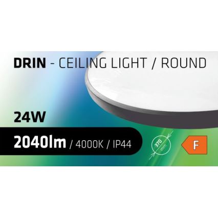 LED Plafon łazienkowy CIRCLE LED/24W/230V 4000K śr. 37 cm IP44 czarny