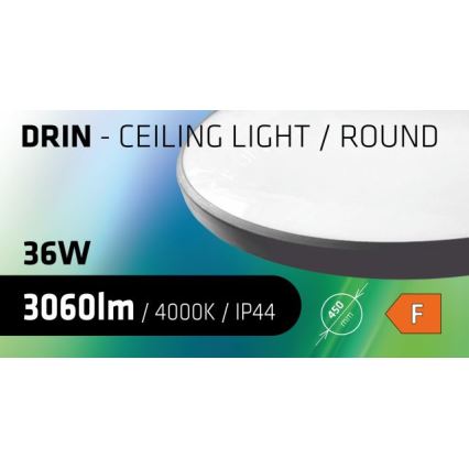 LED Plafon łazienkowy CIRCLE LED/36W/230V 4000K śr. 45 cm IP44 czarny