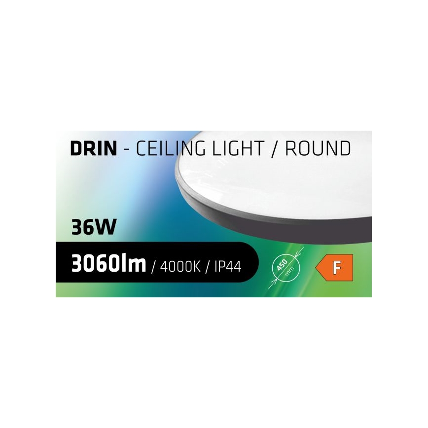 LED Plafon łazienkowy CIRCLE LED/36W/230V 4000K śr. 45 cm IP44 czarny