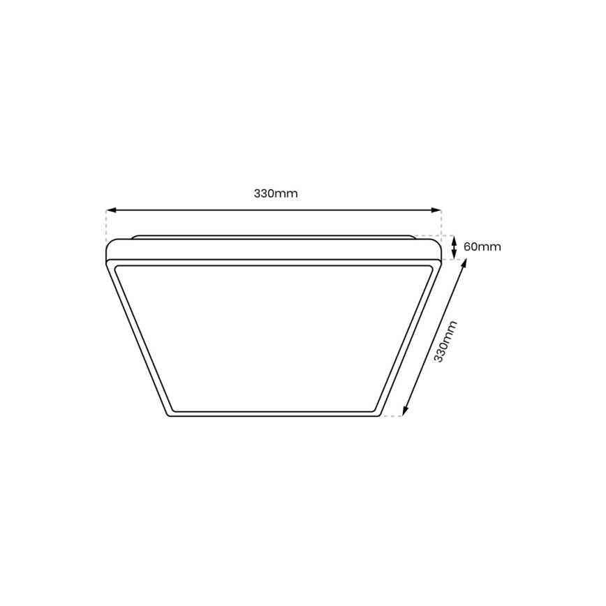 LED Plafon łazienkowy DABAR LED/17W/230V 4000K 33x33 cm IP44