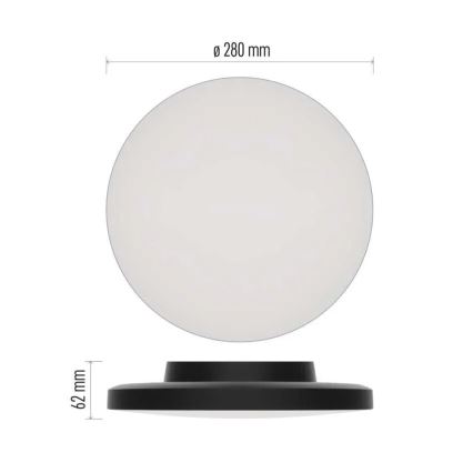 LED Plafon łazienkowy LED/15W/230V 3000/4000/5700K IP55 czarny