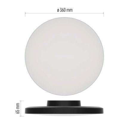 LED Plafon łazienkowy LED/18W/230V 3000/4000/5700K IP55 czarny