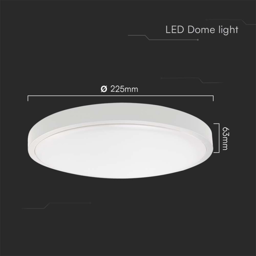 LED Plafon łazienkowy LED/18W/230V 4000K IP44 śr. 22,5 cm biały