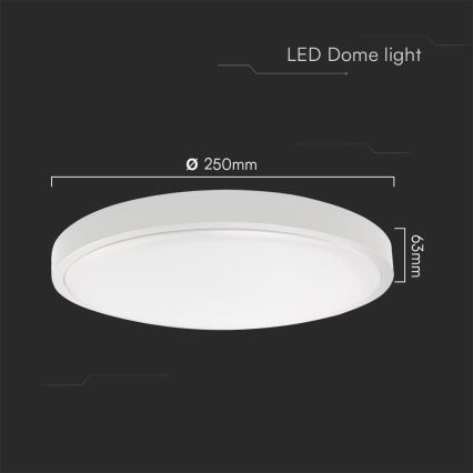 LED Plafon łazienkowy SAMSUNG CHIP LED/18W/230V IP44 3000K śr. 25 cm biały