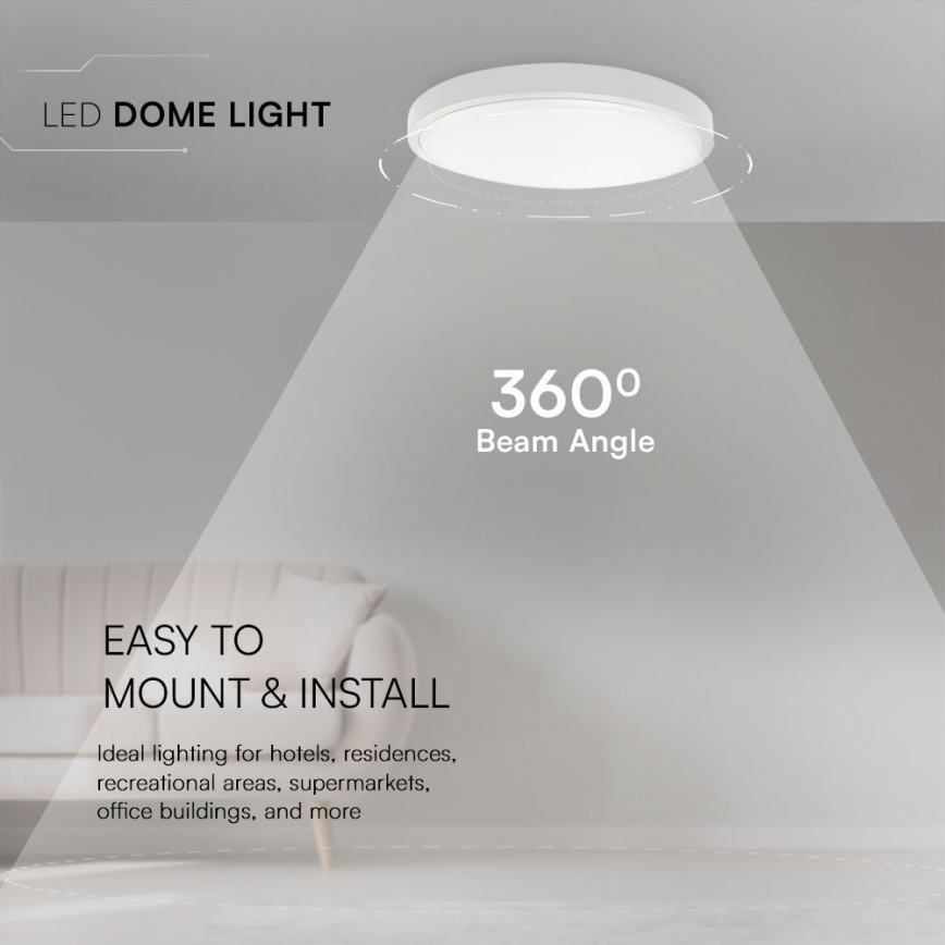 LED Plafon łazienkowy SAMSUNG CHIP LED/18W/230V IP44 4000K śr. 25 cm biały