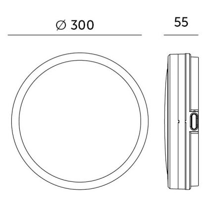 LED Plafon łazienkowy LED/18W/230V 3000/4000/6500K IP65 śr. 30 cm czarny