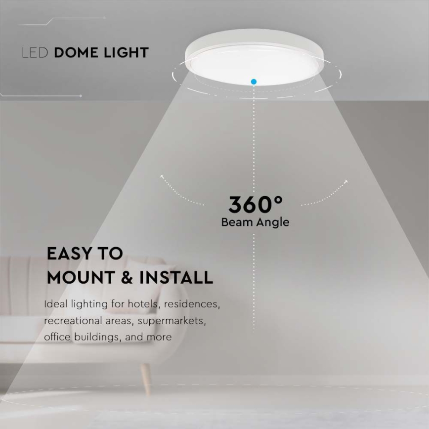 LED Plafon łazienkowy LED/24W/230V 4000K IP44 śr. 29,5 cm biały