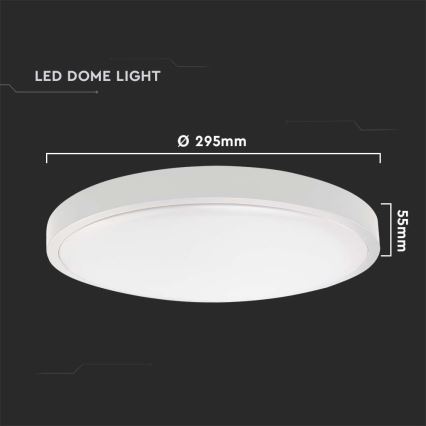 LED Plafon łazienkowy LED/24W/230V 4000K IP44 śr. 29,5 cm biały