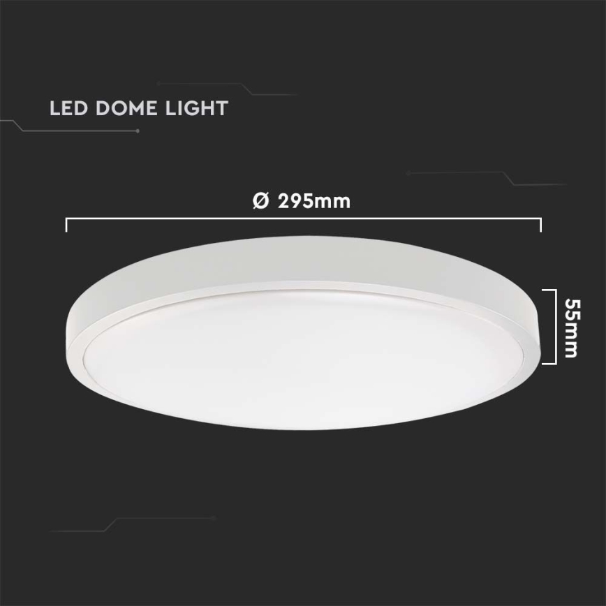 LED Plafon łazienkowy LED/24W/230V 4000K IP44 śr. 29,5 cm biały