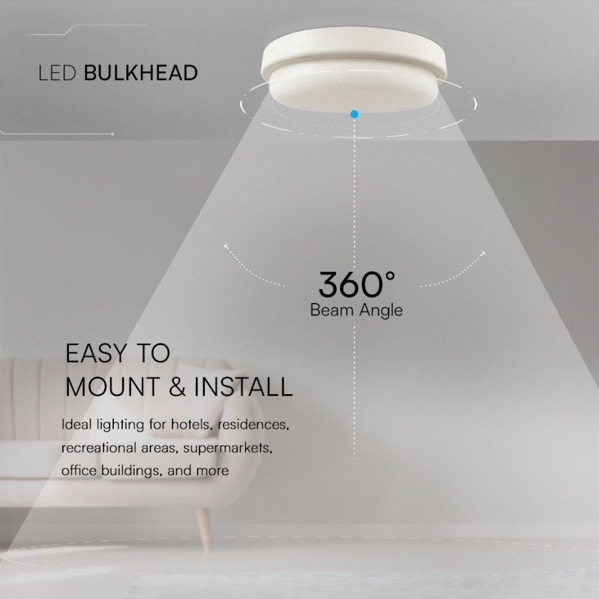 LED Plafon łazienkowy LED/24W/230V 4000K IP54 śr. 24 cm