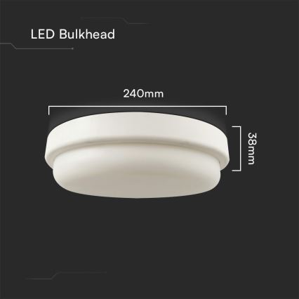 LED Plafon łazienkowy LED/24W/230V 4000K IP54 śr. 24 cm