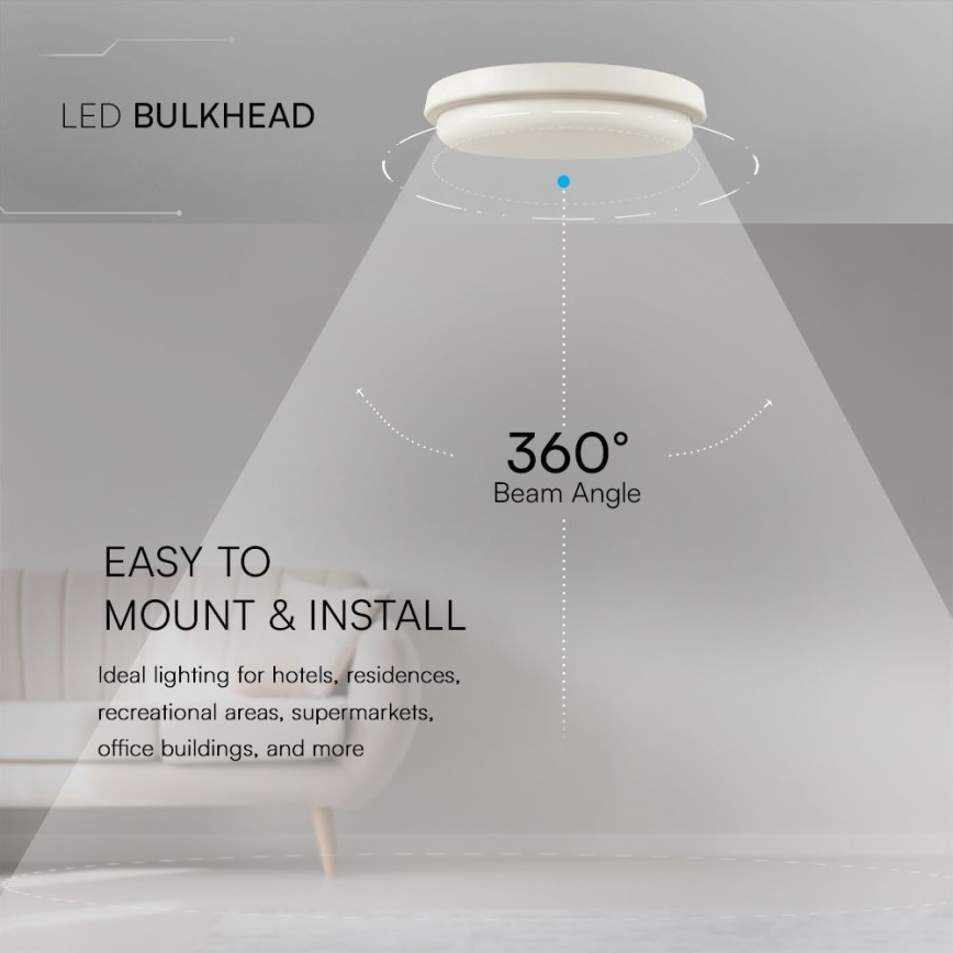 LED Plafon łazienkowy LED/24W/230V 6500K IP54 śr. 24 cm