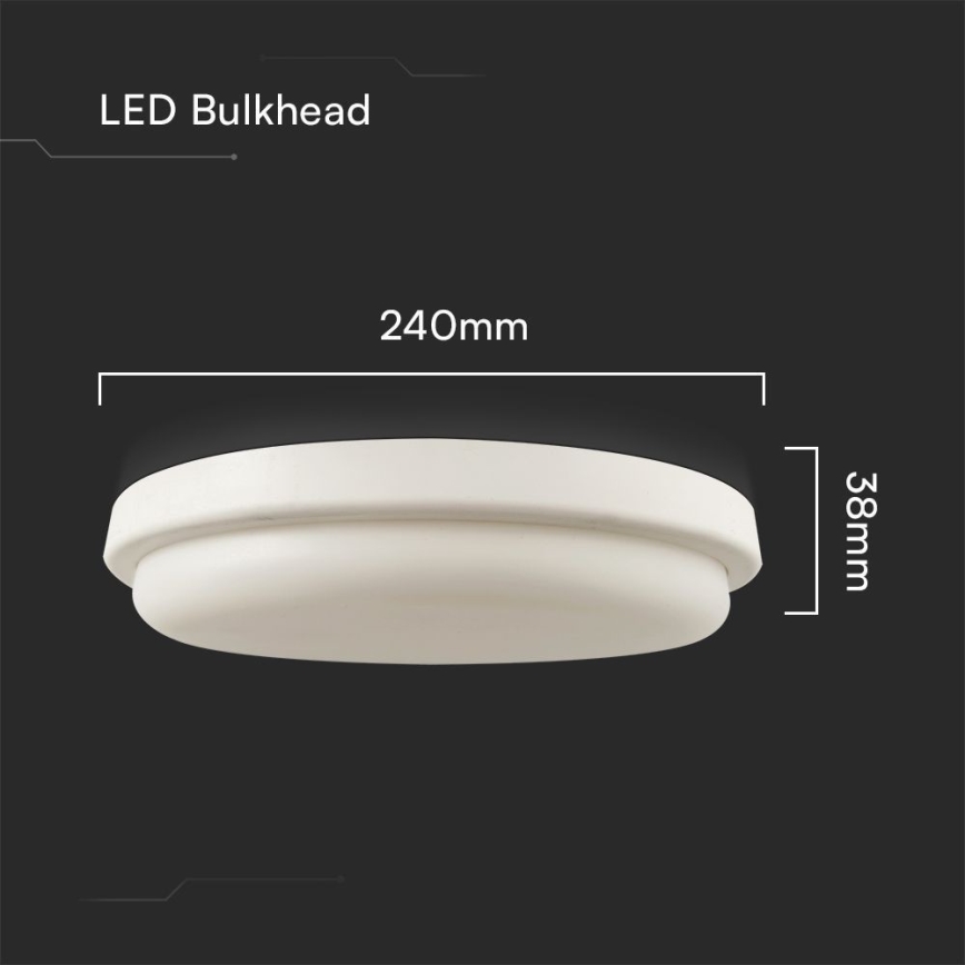 LED Plafon łazienkowy LED/24W/230V 6500K IP54 śr. 24 cm