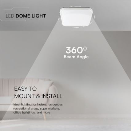 LED Plafon łazienkowy SAMSUNG CHIP LED/24W/230V IP44 4000K 29x29 cm biały
