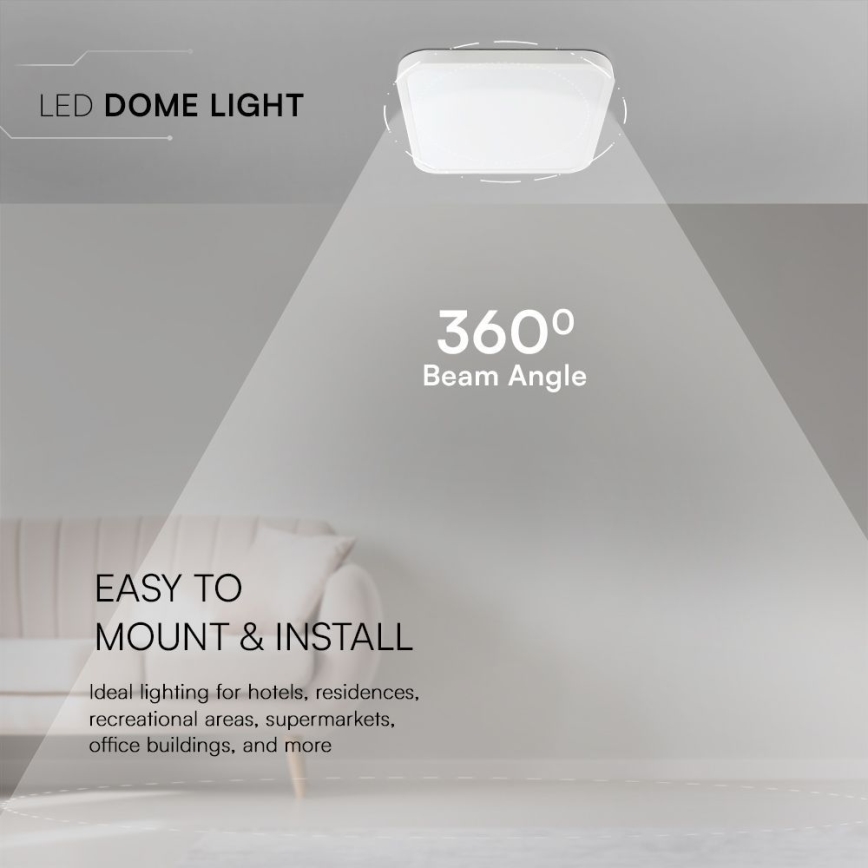 LED Plafon łazienkowy SAMSUNG CHIP LED/24W/230V IP44 4000K 29x29 cm biały