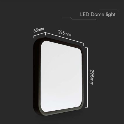 LED Plafon łazienkowy SAMSUNG CHIP LED/24W/230V IP44 4000K 29x29 cm czarny