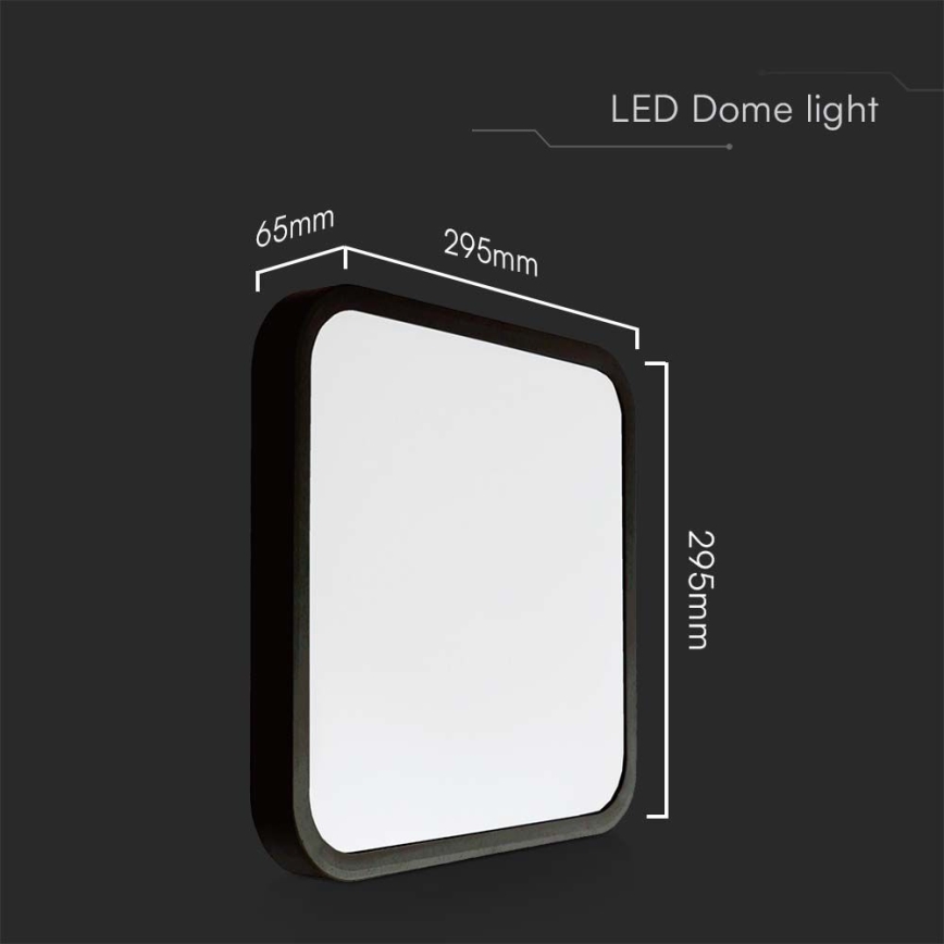 LED Plafon łazienkowy SAMSUNG CHIP LED/24W/230V IP44 4000K 29x29 cm czarny