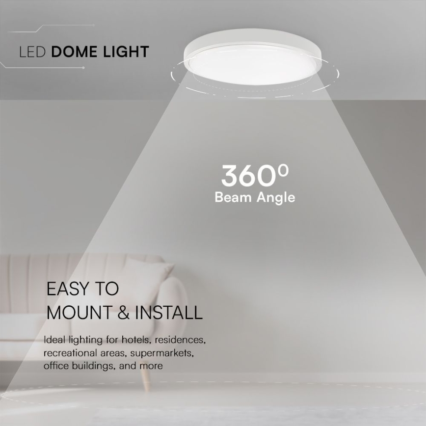 LED Plafon łazienkowy SAMSUNG CHIP LED/24W/230V IP44 4000K śr. 29 cm biały