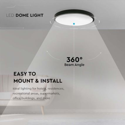 LED Plafon łazienkowy LED/30W/230V 3000K IP44 śr. 42 cm czarny