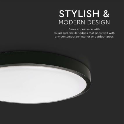 LED Plafon łazienkowy LED/30W/230V 3000K IP44 śr. 42 cm czarny